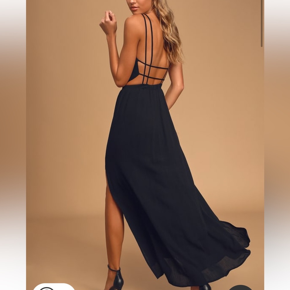 Lulus Lost in Paradise Black Maxi Dress